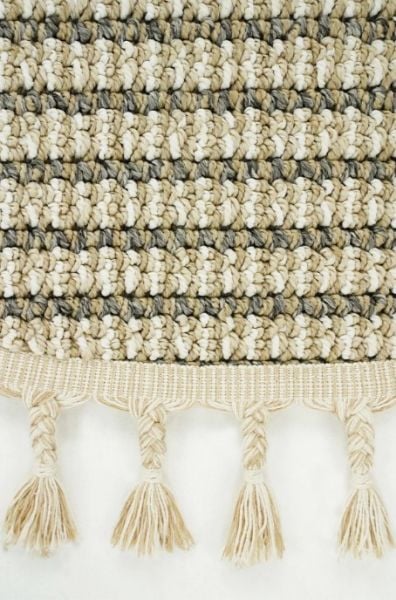 Eko Halı Soho SH 17 Beige Ivory Hav Toz Vermez Modern Bukle Makine Halısı Yuvarlak Yolluk Bej Mutfak Halısı