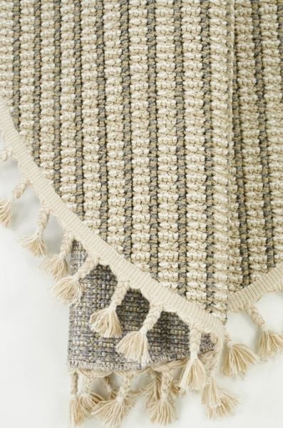 Eko Halı Soho SH 17 Beige Ivory Hav Toz Vermez Modern Bukle Makine Halısı Yuvarlak Yolluk Bej Mutfak Halısı