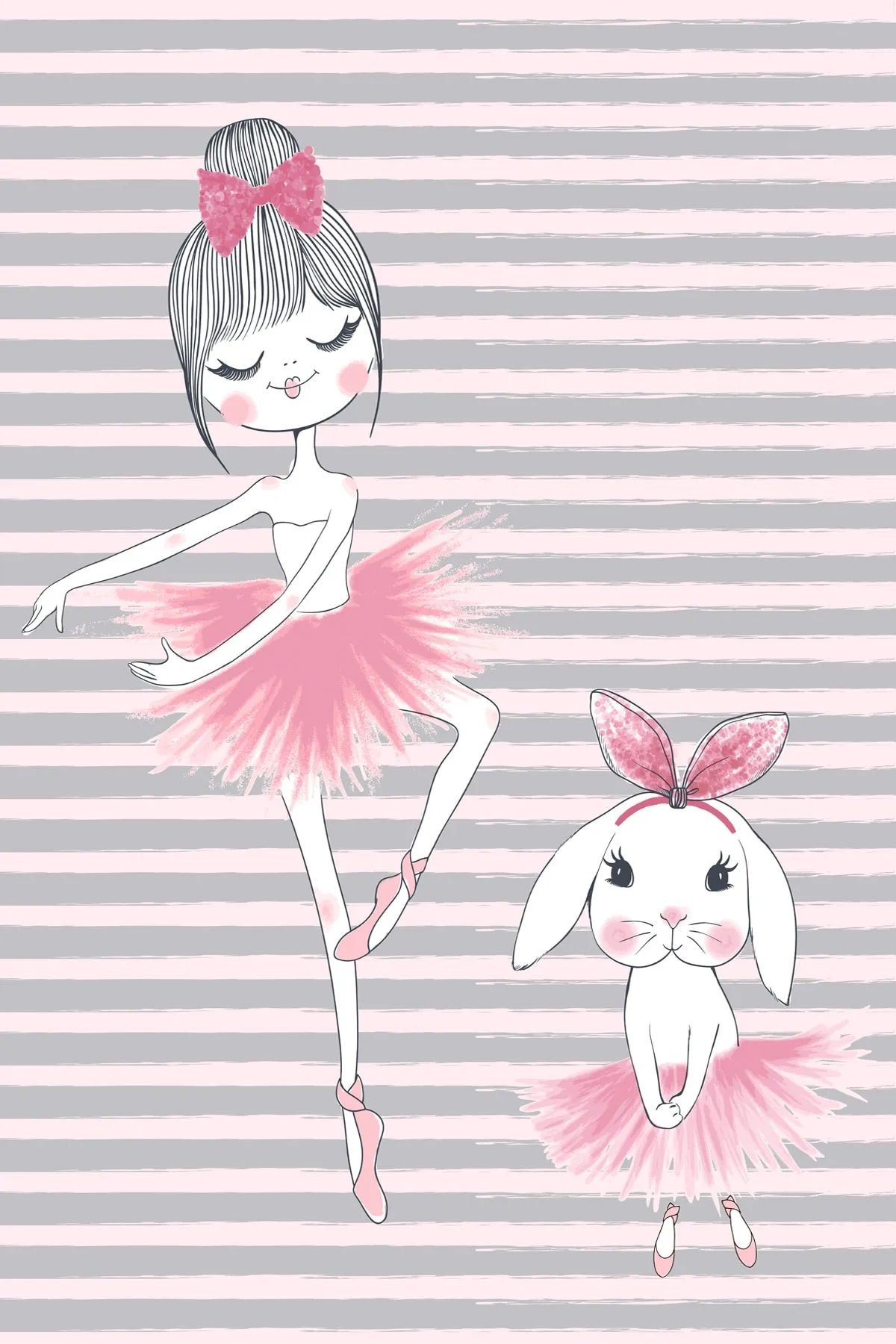 Cino 88 Pembe Krem Balerin Kız Çocuk Odası Oyun Halısı