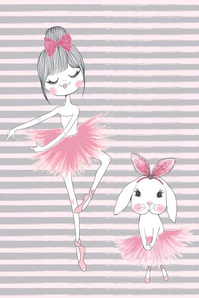 Cino 88 Pembe Krem Balerin Kız Çocuk Odası Oyun Halısı