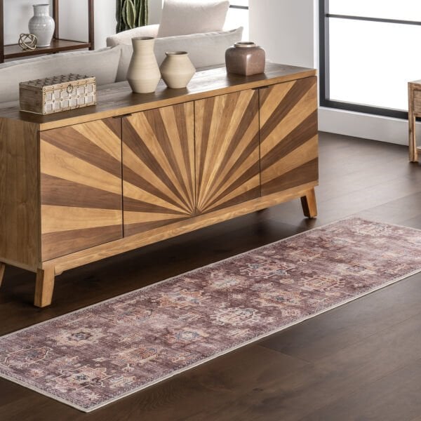 Atelier 502 Dusty Rose Eskitme Vintage Antre Hol Halısı Etnik Dokuma Otantik Özel Ölçü Yolluk