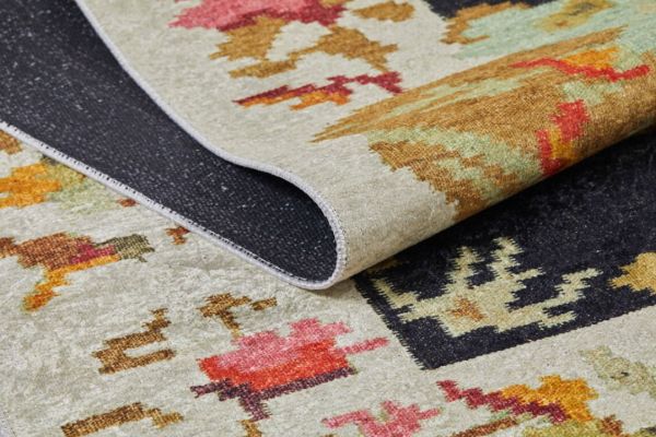 Halımax Dara 093 Yıkanabilir Kaymaz Dokuma Tabanlı Karabağ Multi Floral Modern Halı | Salon, Oturma Odası Mutfak Yatak Odası ve Antre Halısı