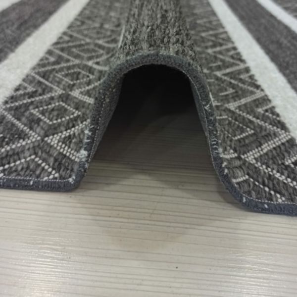 Reform Halı Everest 6602 Gri Örgü Saçaklı Şönil Kilim Salon Koridor Halısı Yolluk