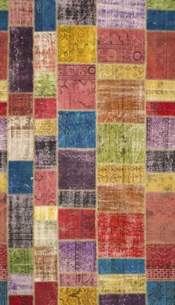 Halımax Dara 103 Yıkanabilir Kaymaz Dokuma Tabanlı Patchwork Multi Modern Halı