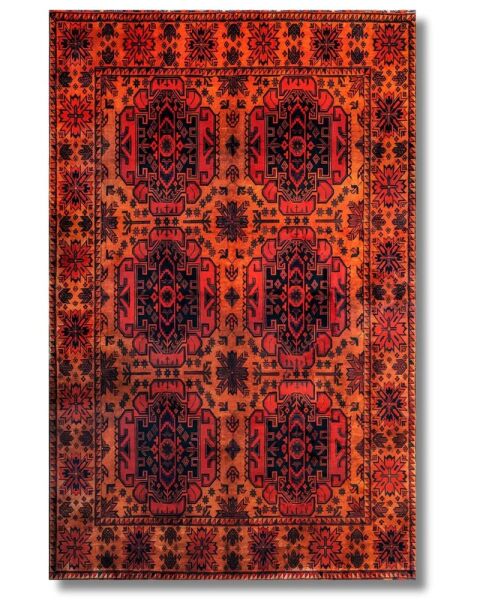 Drom Pamuk Dokuma Taban Makinede Yıkanabilen Kilim Kaymaz Şönil Turuncu Kırmızı Bohem Halı