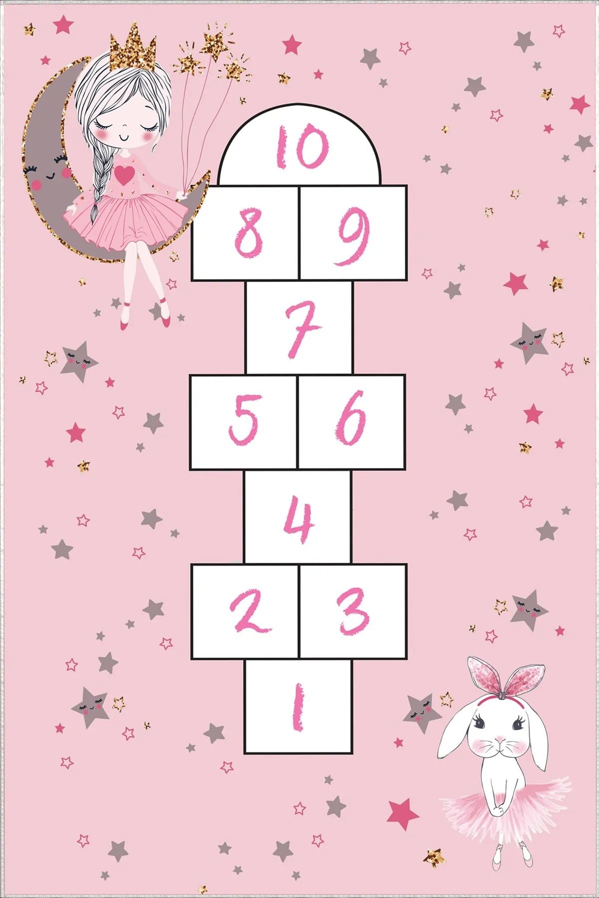 Cino 88 Pembe Seksek Kız Çocuk Odası Oyun Halısı