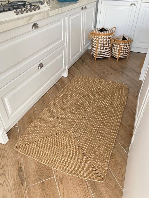 Milda 35 Jüt Hasırlı El Örgüsü Çift Taraflı Kilim Dikdörtgen Jüt Halı 100x150