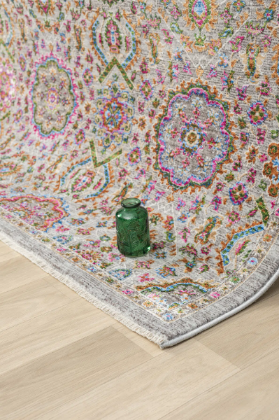 Seyran Halı Monde 802 Multi Vintage Çiçekli Klasik Halı  Antik Motifli Dekoratif Salon Halısı