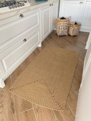 Milda 35 Jüt Hasırlı El Örgüsü Çift Taraflı Kilim Dikdörtgen Jüt Halı 120x180