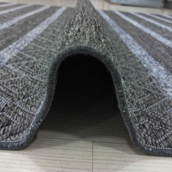 Reform Halı Everest 6603 Antrasit Örgü Saçaklı Şönil Kilim Salon Koridor Halısı Yolluk
