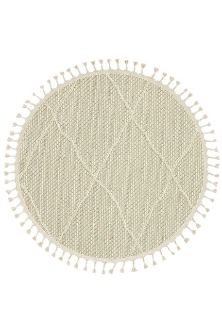 Eko Halı Soho SH 02 Beige Hav Toz Vermez Modern Bukle Makine Halısı Yuvarlak Yolluk Bej Mutfak Halısı