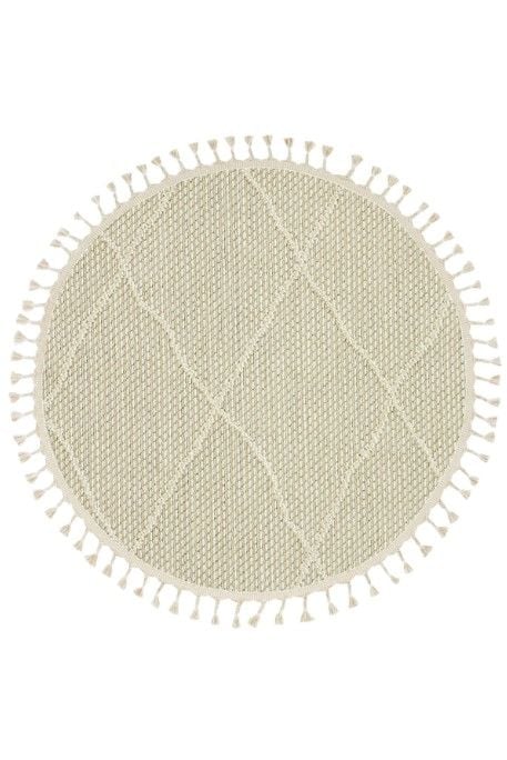 Eko Halı Soho SH 02 Beige Hav Toz Vermez Modern Bukle Makine Halısı Yuvarlak Yolluk Bej Mutfak Halısı