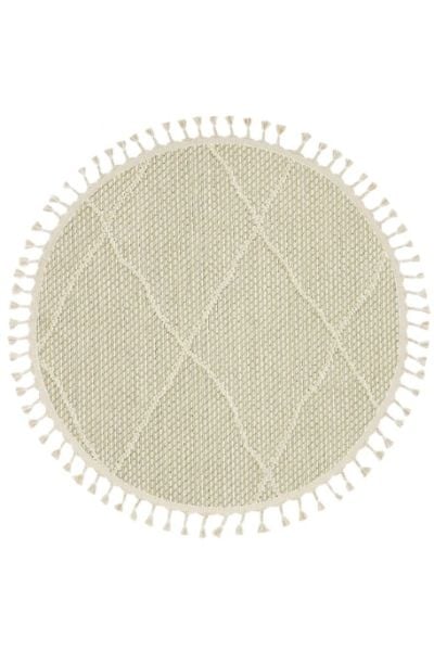 Eko Halı Soho SH 02 Beige Hav Toz Vermez Modern Bukle Makine Halısı Yuvarlak Yolluk Bej Mutfak Halısı