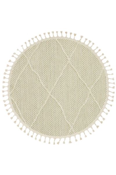 Eko Halı Soho SH 02 Beige Hav Toz Vermez Modern Bukle Makine Halısı Yuvarlak Yolluk Bej Mutfak Halısı