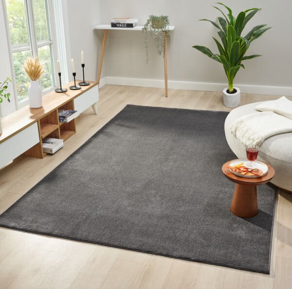 Seyran Halı Bali 4500 Antrasit Yumuşak Dokulu Halı Salon Mutfak Koridor Yolluk Dokuma Makine Halısı