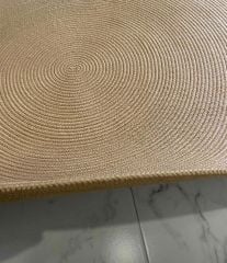 Milda 37 Jüt Hasırlı El Örgüsü Çift Taraflı Kilim Yuvarlak Jüt Halı 120x120