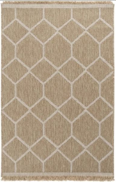 Seyran Halı 669 Beyaz İndia Modern Jüt Dokulu Modern Kahverengi Halı Hasır Model Yolluk