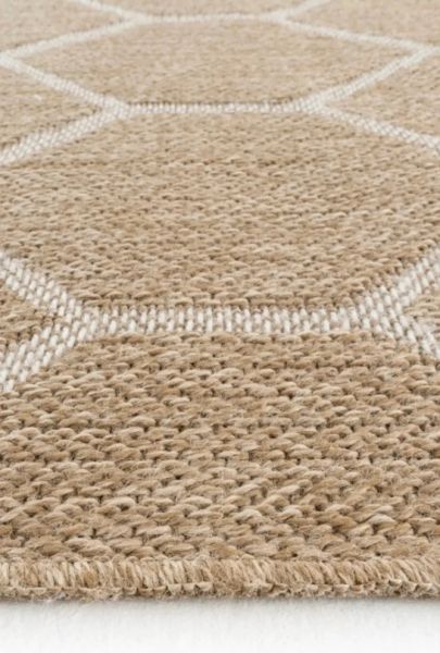 Seyran Halı 669 Beyaz İndia Modern Jüt Dokulu Modern Kahverengi Halı Hasır Model Yolluk
