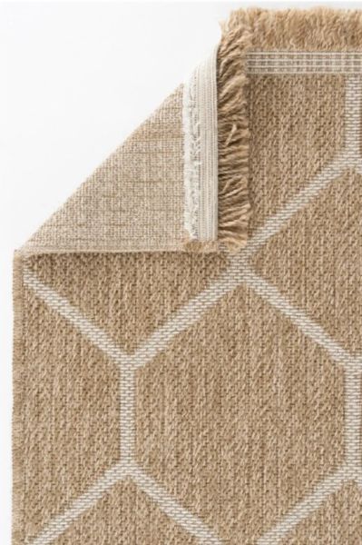 Seyran Halı 669 Beyaz İndia Modern Jüt Dokulu Modern Kahverengi Halı Hasır Model Yolluk