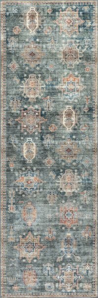 Atelier 503 Sage Green Eskitme Vintage Antre Hol Halısı Etnik Dokuma Otantik Özel Ölçü Yolluk