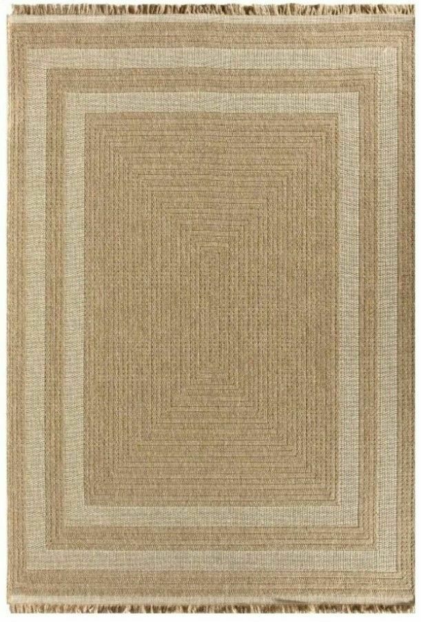 Seyran Halı 669 Beyaz İndia Modern Jüt Dokulu Modern Kahverengi Halı Hasır Model Yolluk 100x200