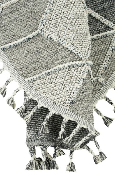 Eko Halı Soho SH 03 Grey Hav Toz Vermez Modern Bukle Makine Halısı Yuvarlak Yolluk Gri Mutfak Halısı