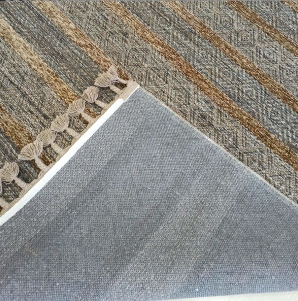 Reform Halı Everest 6605 Kahve Örgü Saçaklı Şönil Kilim Salon Koridor Halısı Yolluk