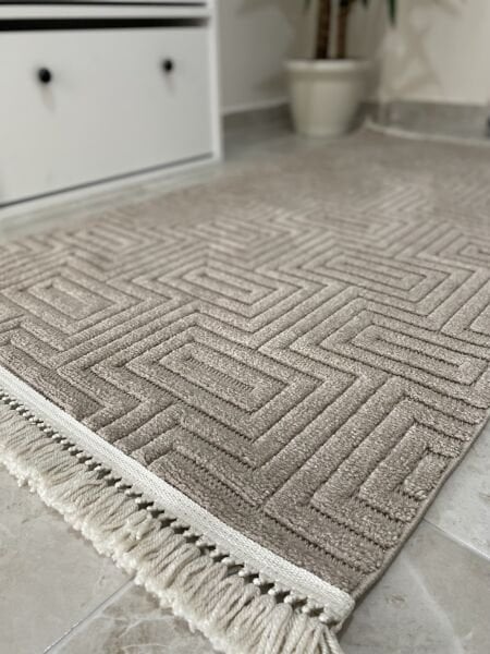 Seyran Halı Ruby 1150 Vizon Hav Toz Vermez Modern Yumuşak Tuşeli Salon Halısı