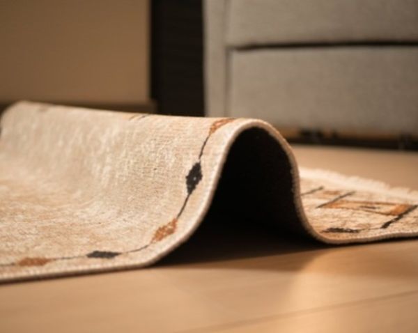 Halımax Dara 192 Yıkanabilir Kaymaz Dokuma Tabanlı Bej Otantik Desenli Modern Halı