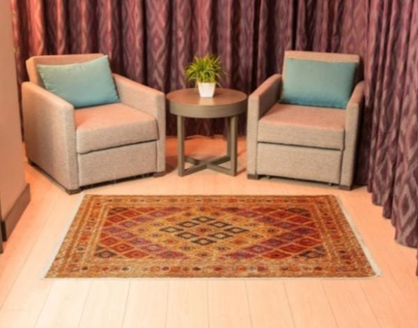 Halımax Dara 196 Yıkanabilir Kaymaz Dokuma Tabanlı Etnik Desenli Multi Modern Halı