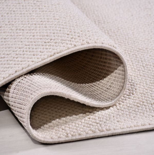 Crea Halı Pırıl PRLBYZK Beyaz Bukle Dokuma Modern Salon Halısı Mutfak Halısı Dekoratif Koridor Halısı My Crea Home