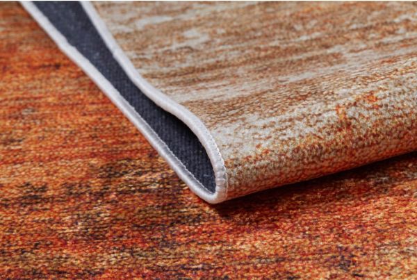 Halımax Dara 168 Yıkanabilir Kaymaz Dokuma Tabanlı Turuncu Renk Geçişli Modern Halı