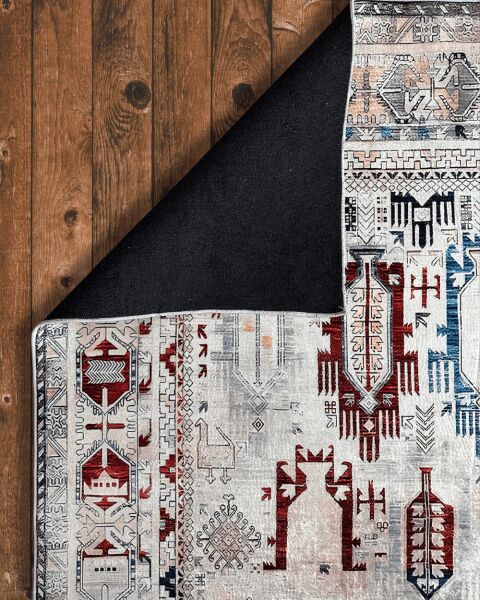Drom Pamuk Dokuma Taban Makinede Yıkanabilen Kilim Kaymaz Şönil Multi İskandinav Halı