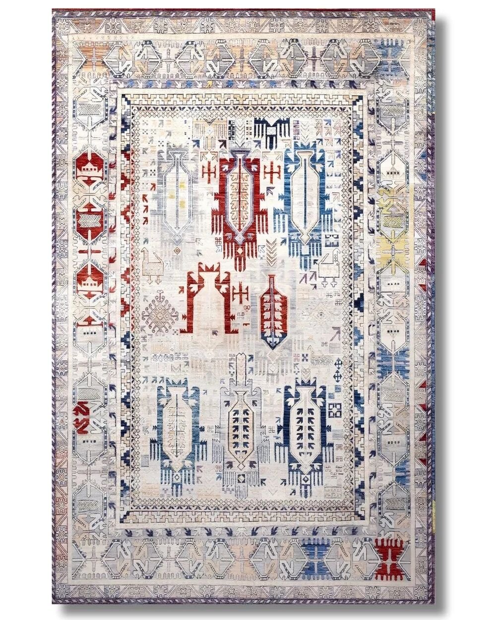 Drom Pamuk Dokuma Taban Makinede Yıkanabilen Kilim Kaymaz Şönil Multi İskandinav Halı