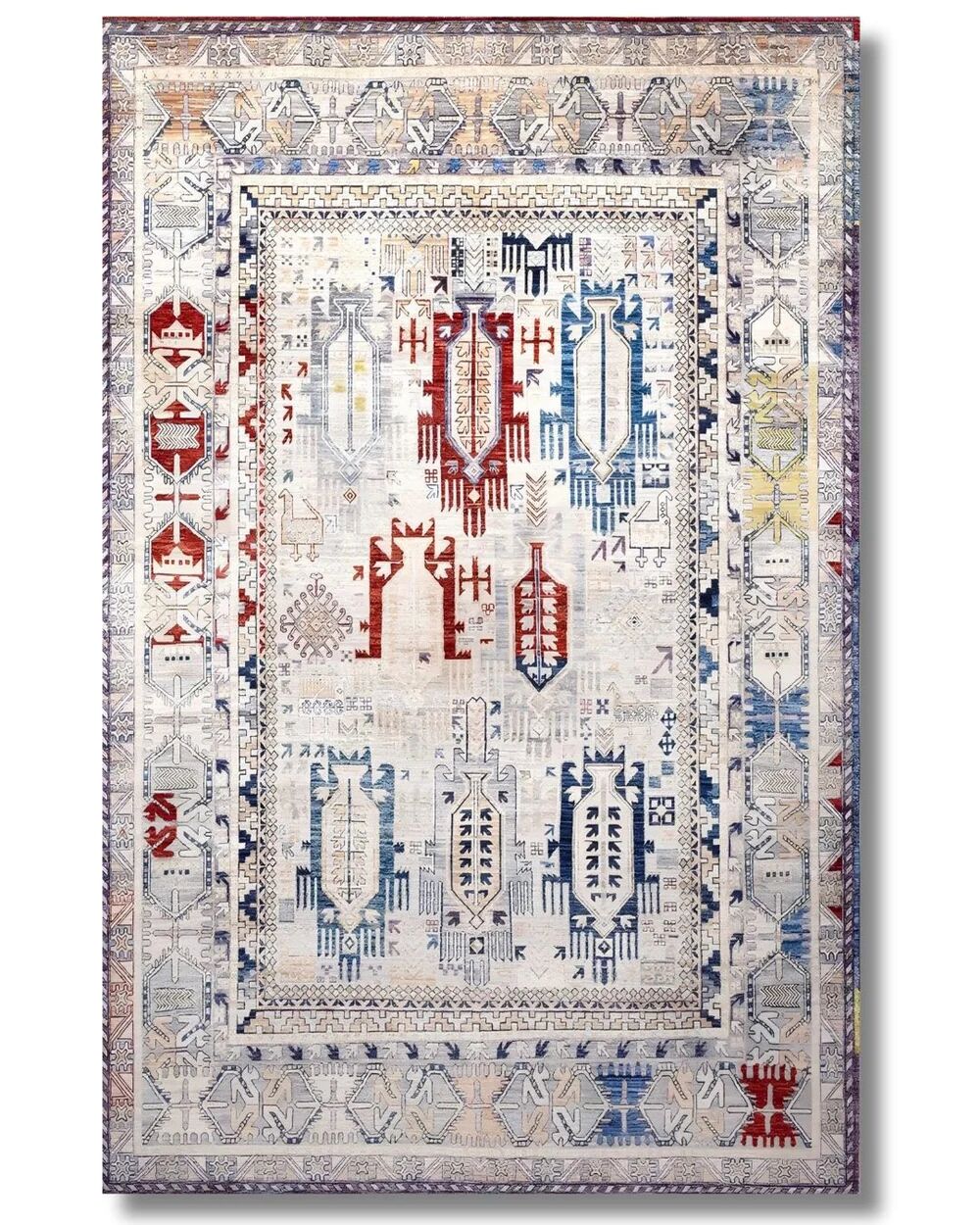 Drom Pamuk Dokuma Taban Makinede Yıkanabilen Kilim Kaymaz Şönil Multi İskandinav Halı