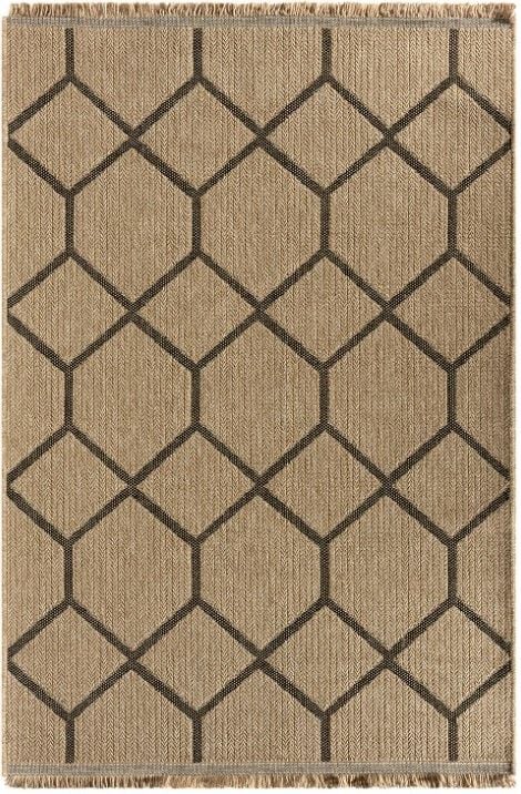 Seyran Halı 669 İndia Modern Jüt Dokulu Modern Kahverengi Halı Hasır Model Yolluk