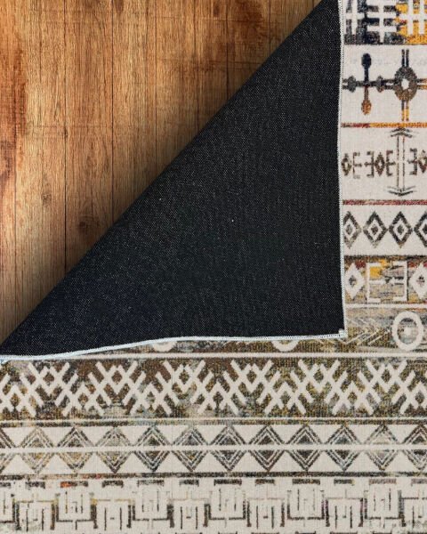 Drom Pamuk Dokuma Taban Makinede Yıkanabilen Kilim Kaymaz Şönil Retro İskandinav Halı