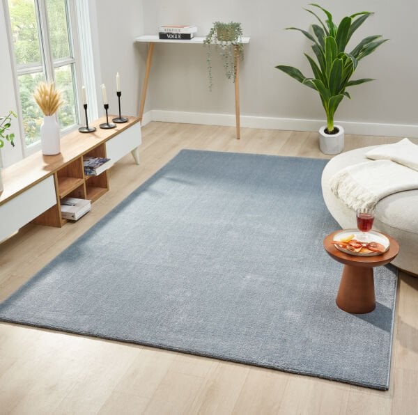 Seyran Halı Bali 4500 Mavi Yumuşak Dokulu Halı Salon Mutfak Koridor Yolluk Dokuma Makine Halısı