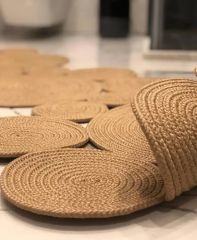 Milda 50 Jüt Hasır Örgü Bohem Çift Taraflı Kilim Dekoratif Asimetrik Kahve Jüt Halı 55x134