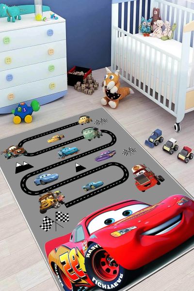 Cino 88 Şimşek Kırmızı Yarış Araba Çocuk Odası Oyun Halısı