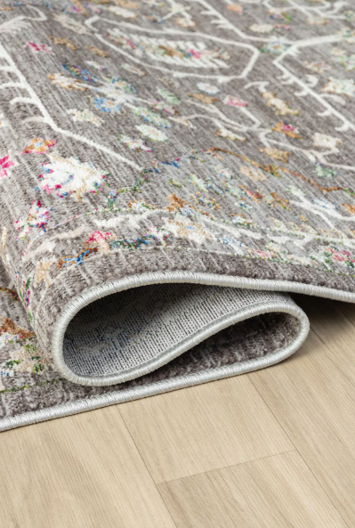 Seyran Halı Monde 803 Multi Gri Vintage Çiçekli Klasik Halı  Antik Motifli Dekoratif Salon Halısı