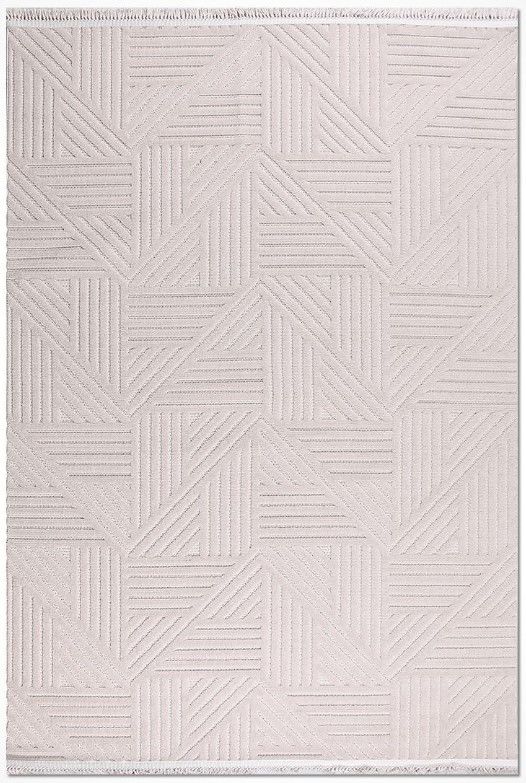 Crea Halı Tuana TY01K Beyaz Kabartmalı Modern Salon Halısı Mutfak Halısı Dekoratif Koridor Halısı My Crea Home