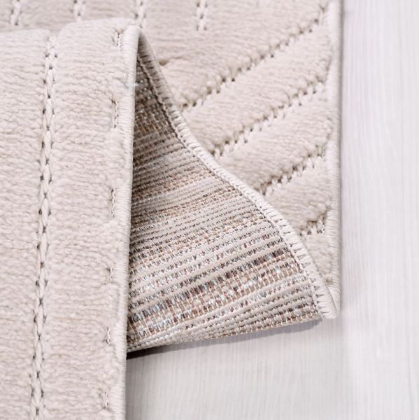 Crea Halı Tuana TY01K Beyaz Kabartmalı Modern Salon Halısı Mutfak Halısı Dekoratif Koridor Halısı My Crea Home