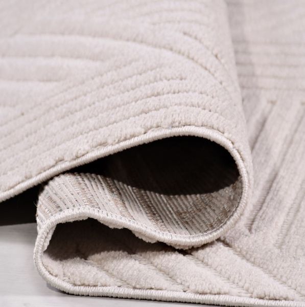 Crea Halı Tuana TY01K Beyaz Kabartmalı Modern Salon Halısı Mutfak Halısı Dekoratif Koridor Halısı My Crea Home