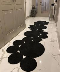 Milda 51 Hasırlı El Örgüsü Çift Taraflı Jüt Kilim Hav Toz Vermez Siyah Jüt Halı 100x330