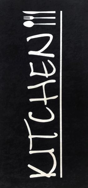 Kaymaz Taban Leke Tutmaz Yıkanabilir Kitchen Siyah Fame Mutfak Halısı