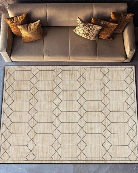 Drom Pamuk Dokuma Taban Makinede Yıkanabilen Kilim Kaymaz Şönil Geometrik Hal