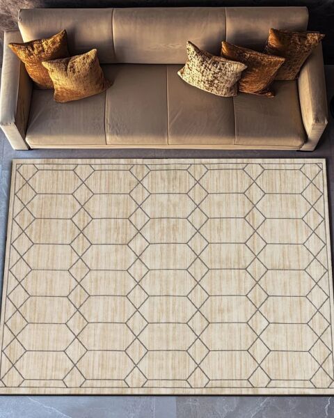 Drom Pamuk Dokuma Taban Makinede Yıkanabilen Kilim Kaymaz Şönil Geometrik Hal