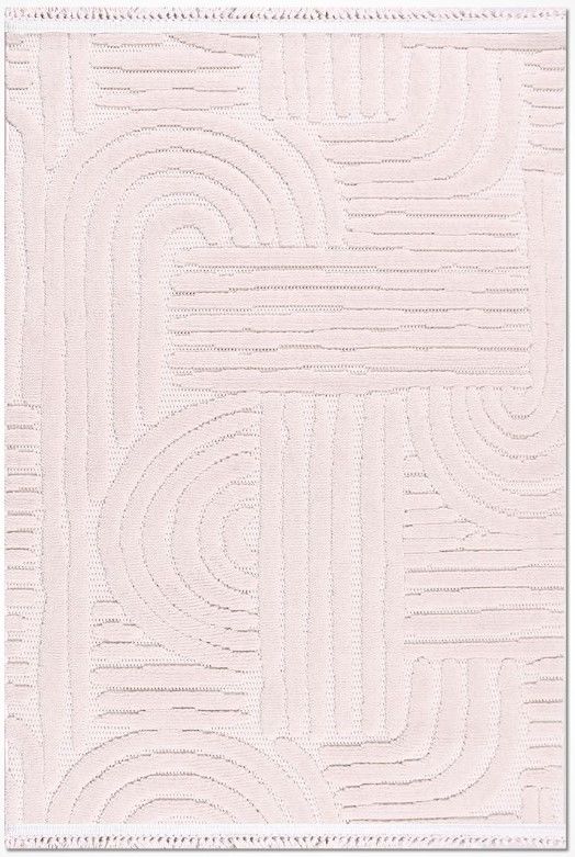 Crea Halı Tuana TY03K Beyaz Kabartmalı Modern Salon Halısı Mutfak Halısı Dekoratif Koridor Halısı My Crea Home