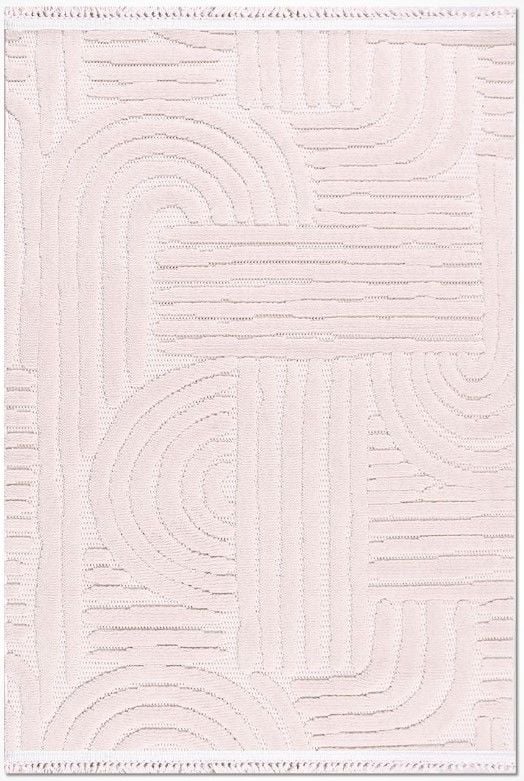 Crea Halı Tuana TY03K Beyaz Kabartmalı Modern Salon Halısı Mutfak Halısı Dekoratif Koridor Halısı My Crea Home